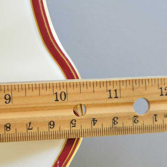 Wedgwood Empress Ruby Square Cake Plate, Burgundy Red Border Scalloped Edge - Picture 8 of 9
